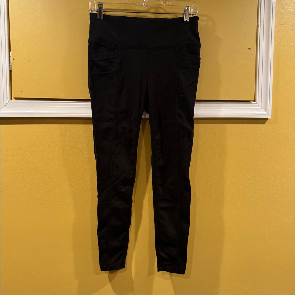 Athleta black stretch pants leggings with pockets MP
